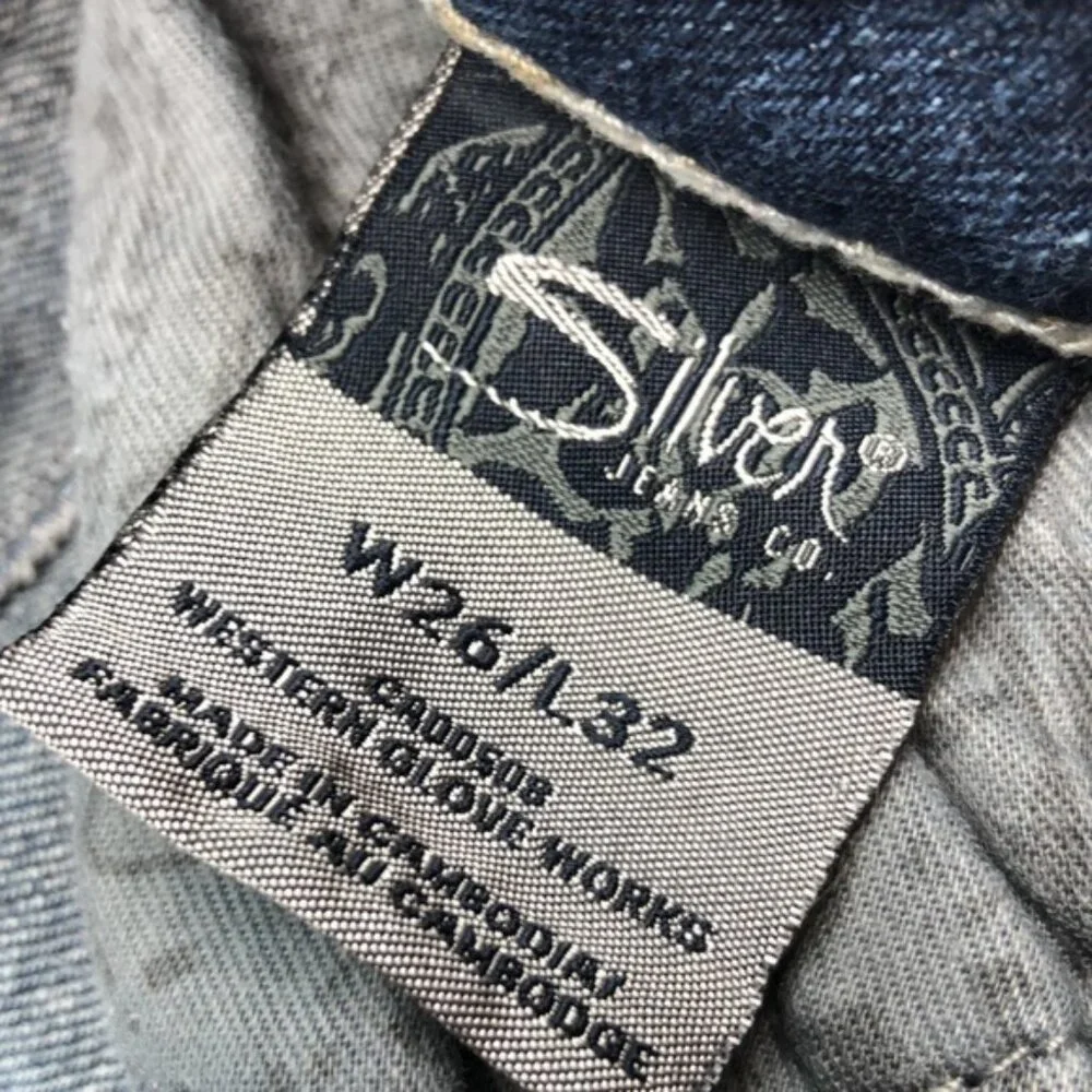SILVER AIKO LOW STRAIGHT JEANS 26x32 ⭐️
